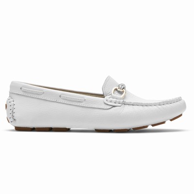 Mocassins Rockport Bayview Driver Mulher Branco PT-54312